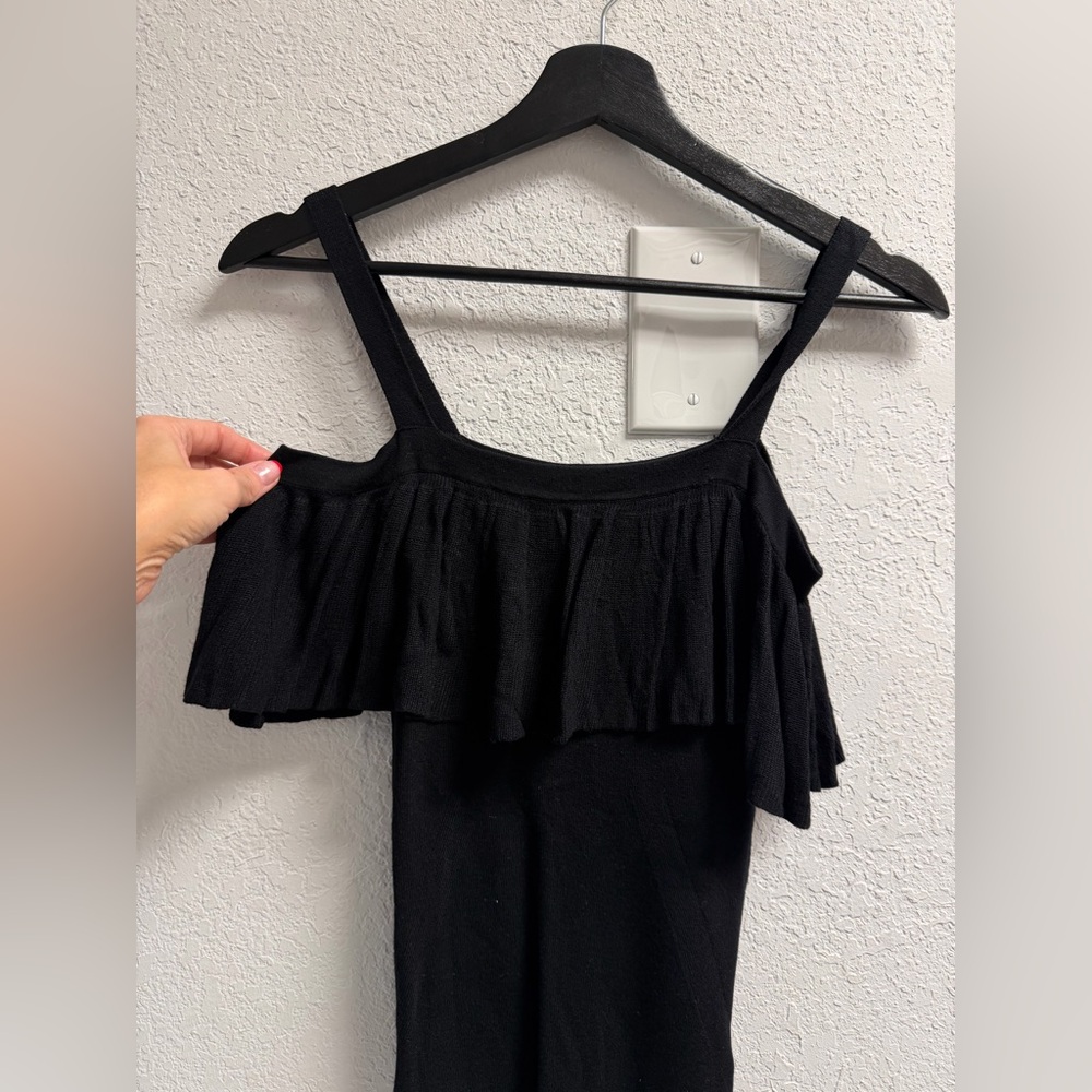 NWT Black Ruffle tank top S